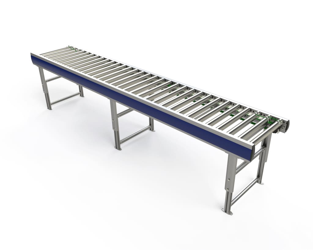 One of our classic freewheel roller conveyors. This means it is not electrically driven.